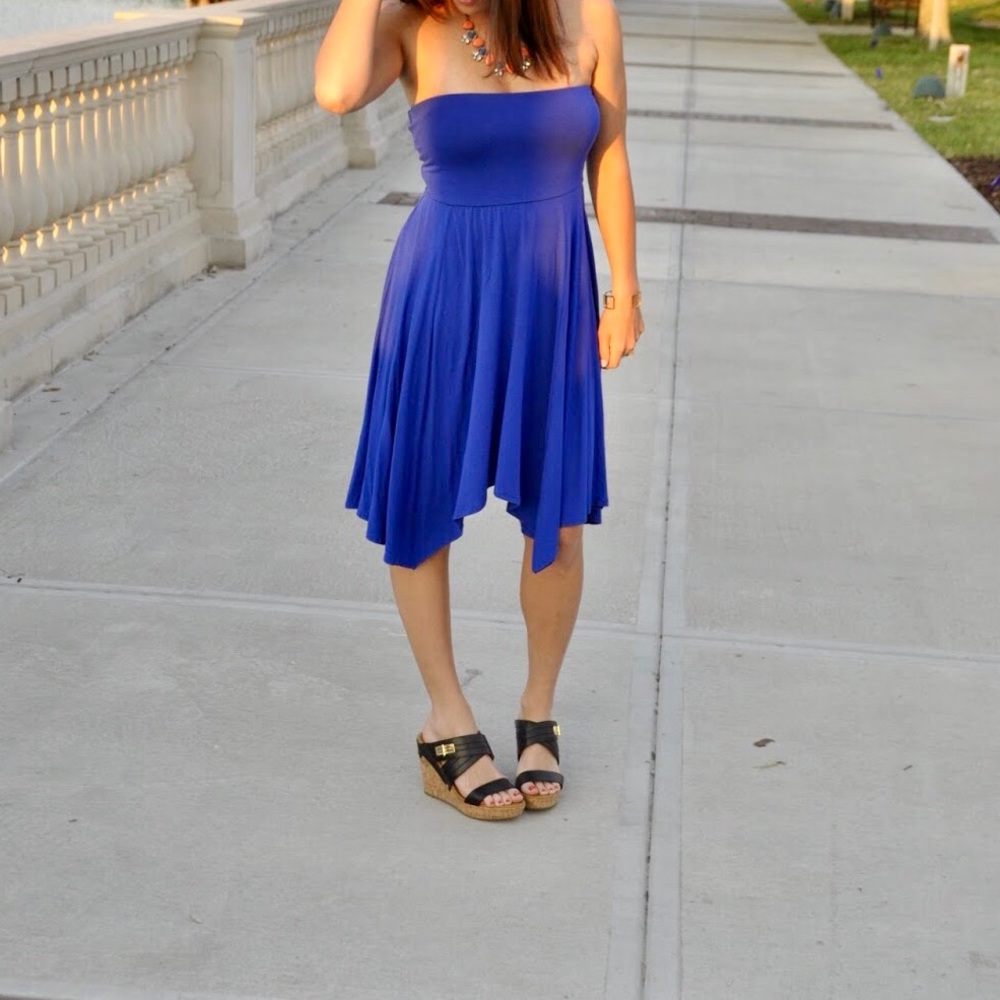 Cobalt blue handkerchief dress